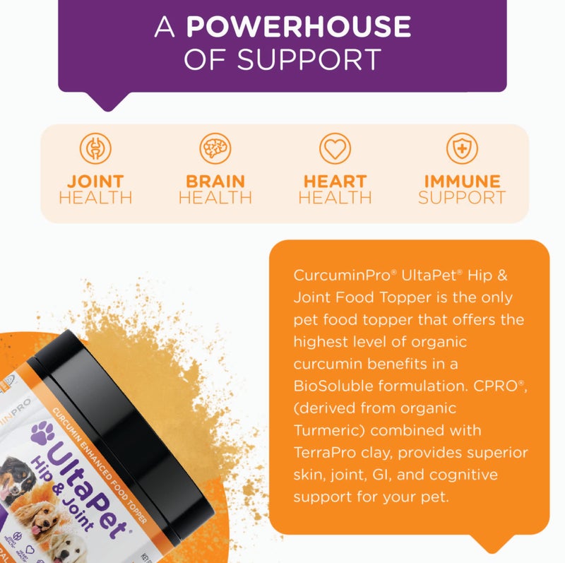 CurcuminProÂ® UltaPetâ„¢ Hip & Joint Dog Food Topper, Natures Joint & Hip Inflammation Support with Curcumin, Supports Healthy Cognitive & Immune Functions. (60 Servings) - Image 5